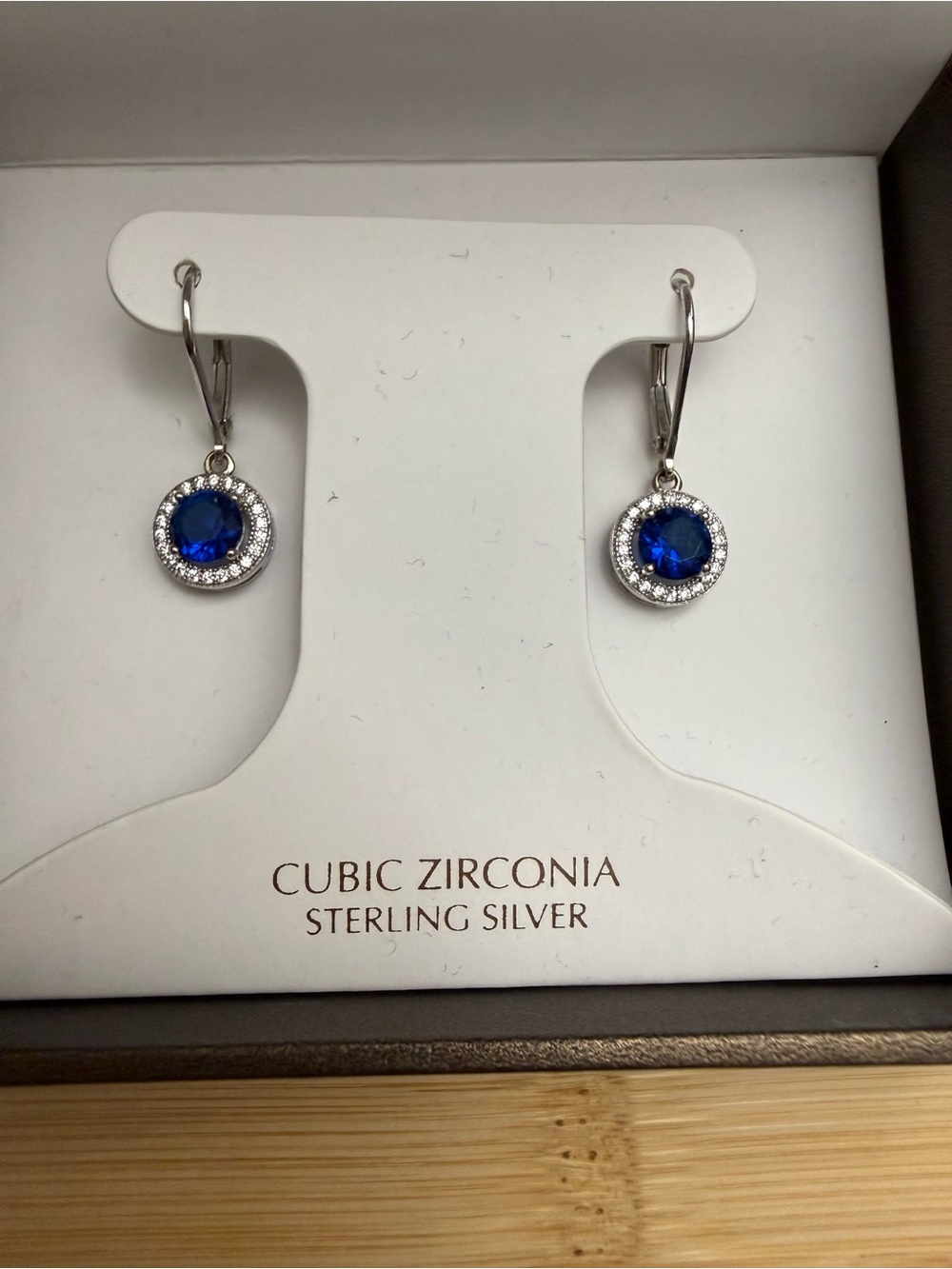 💙 Giani Bernini Sterling Silver Sapphire Blue Halo Drop Earrings 💙